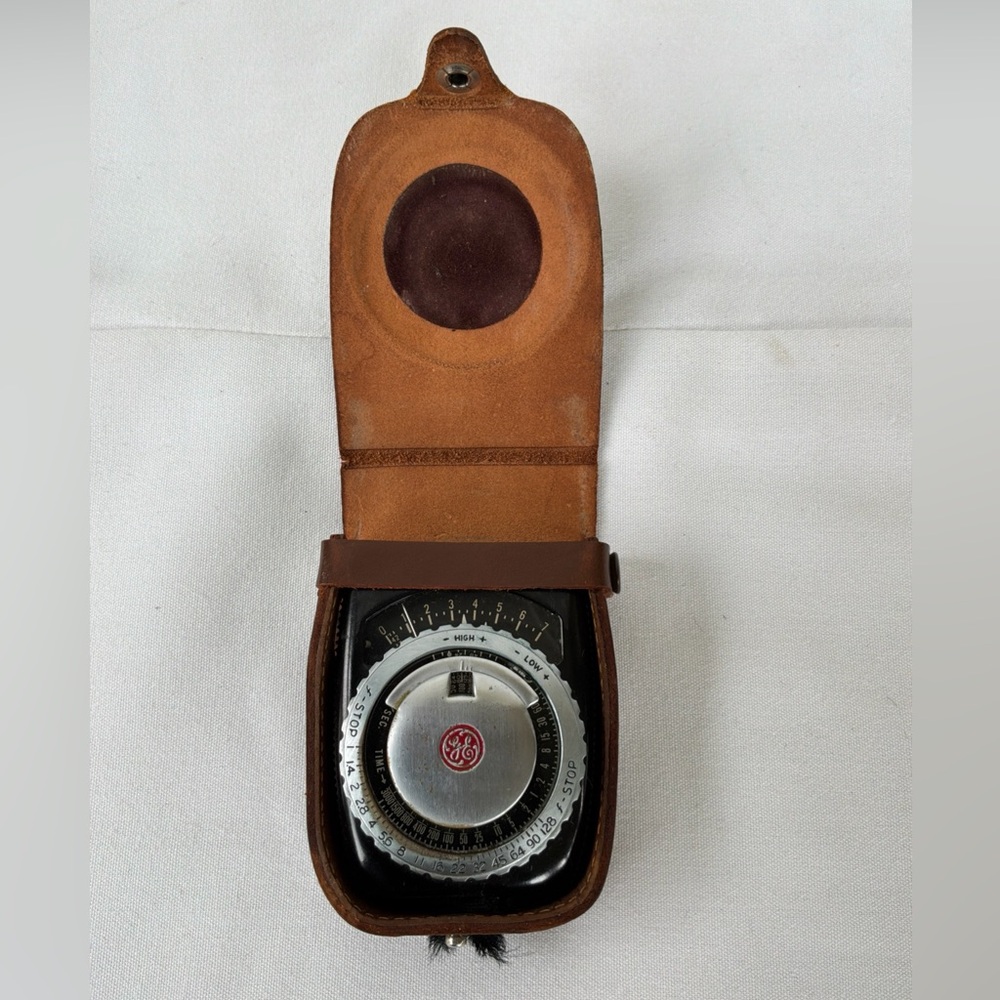 Vintage 1950’s General Electric Exposure Light Meter PR-1 W/Leather Case